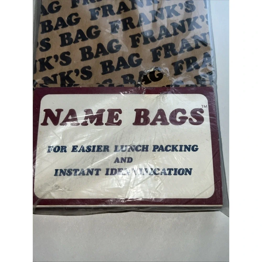 Vintage 15 Count Brown Paper Lunch Bags‎ Personalized Franks Bag Sack 70s 1977